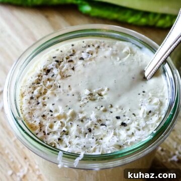 Caesar salad dressing in a Weck jar