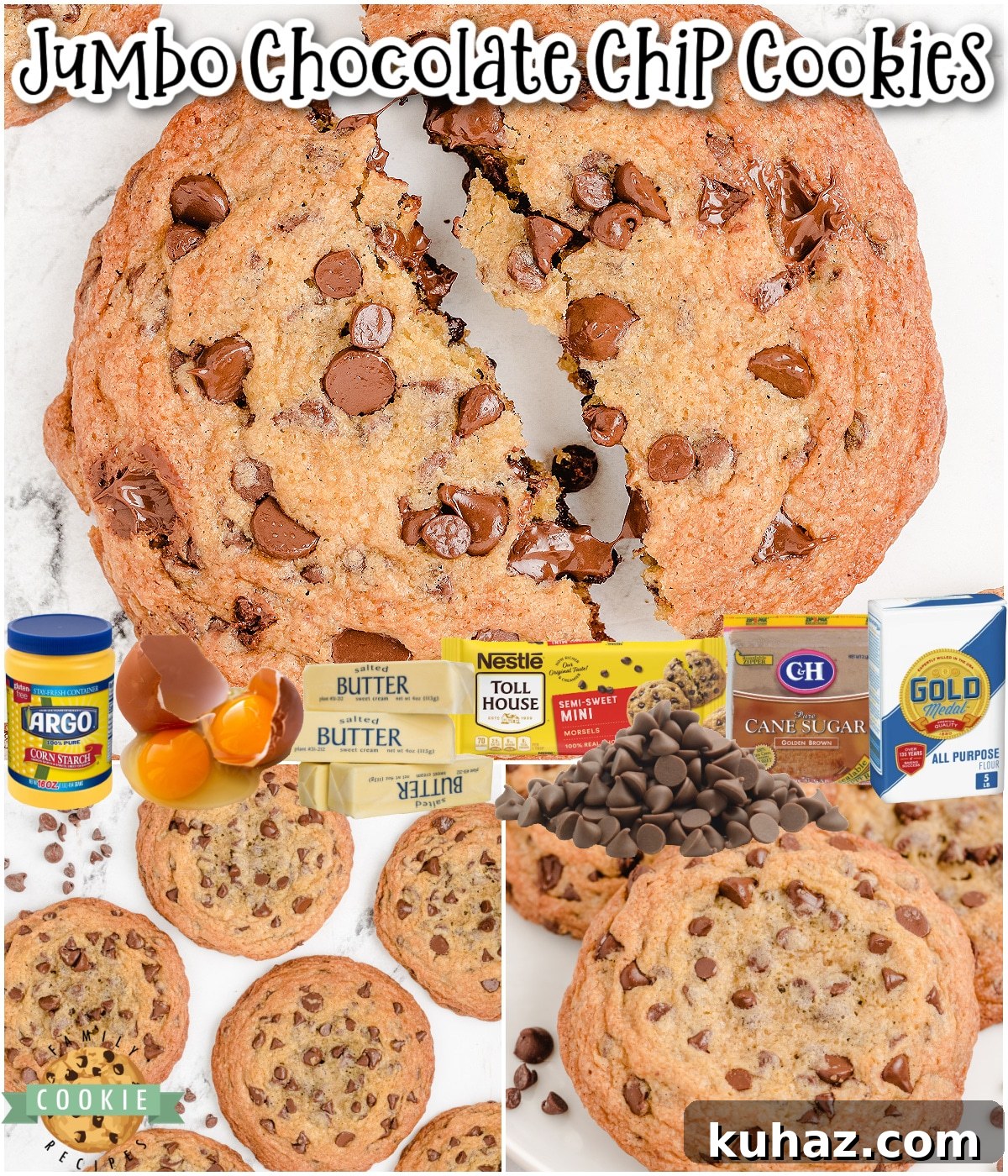 Giant Chocolate Chip Cookies Recipe 6 Jumbo Chocolate Chip Cookies made with classic ingredients & twice the size of traditional cookies