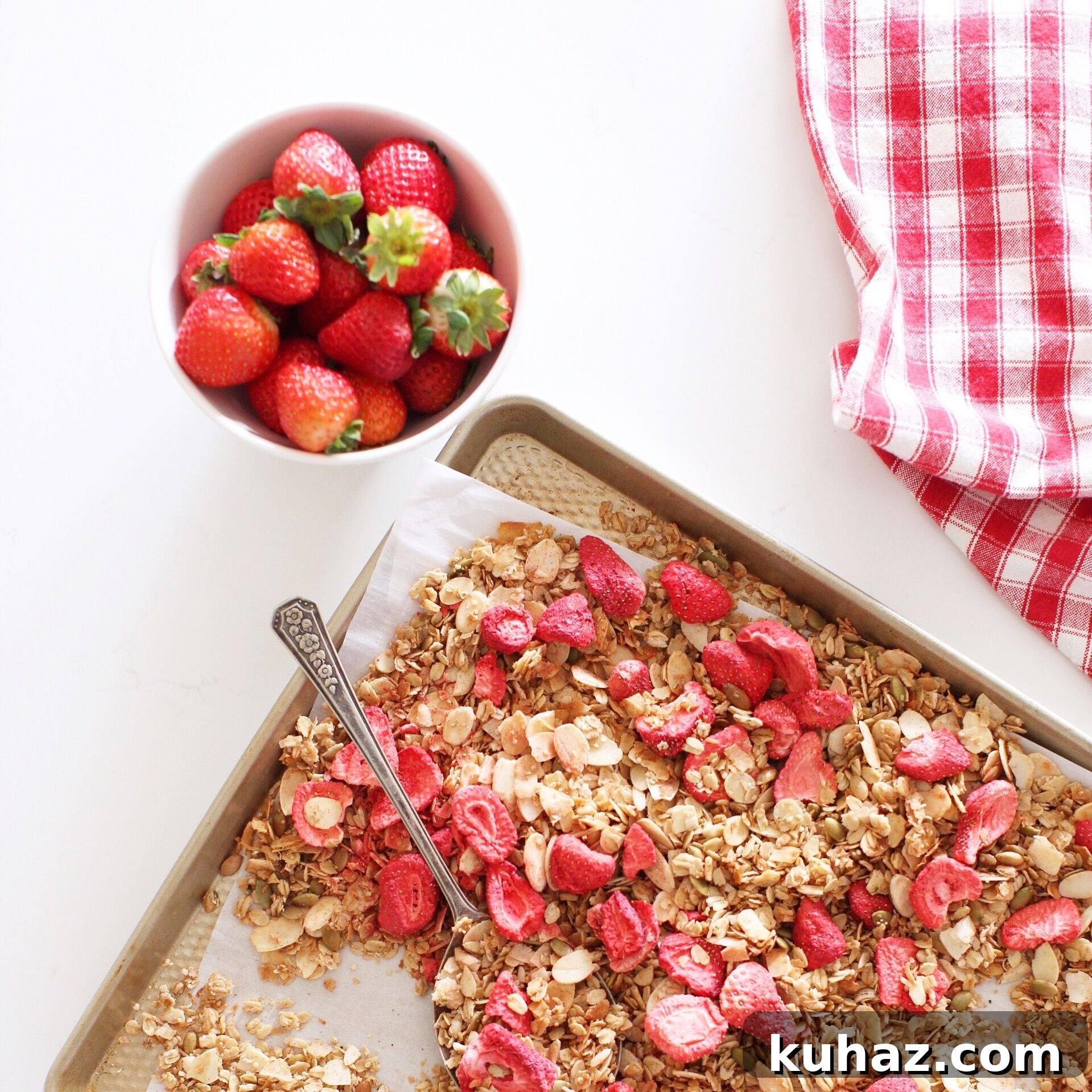 Strawberry Coconut Granola, Gluten-Free Vegan 2 Strawberry Coconut Granola