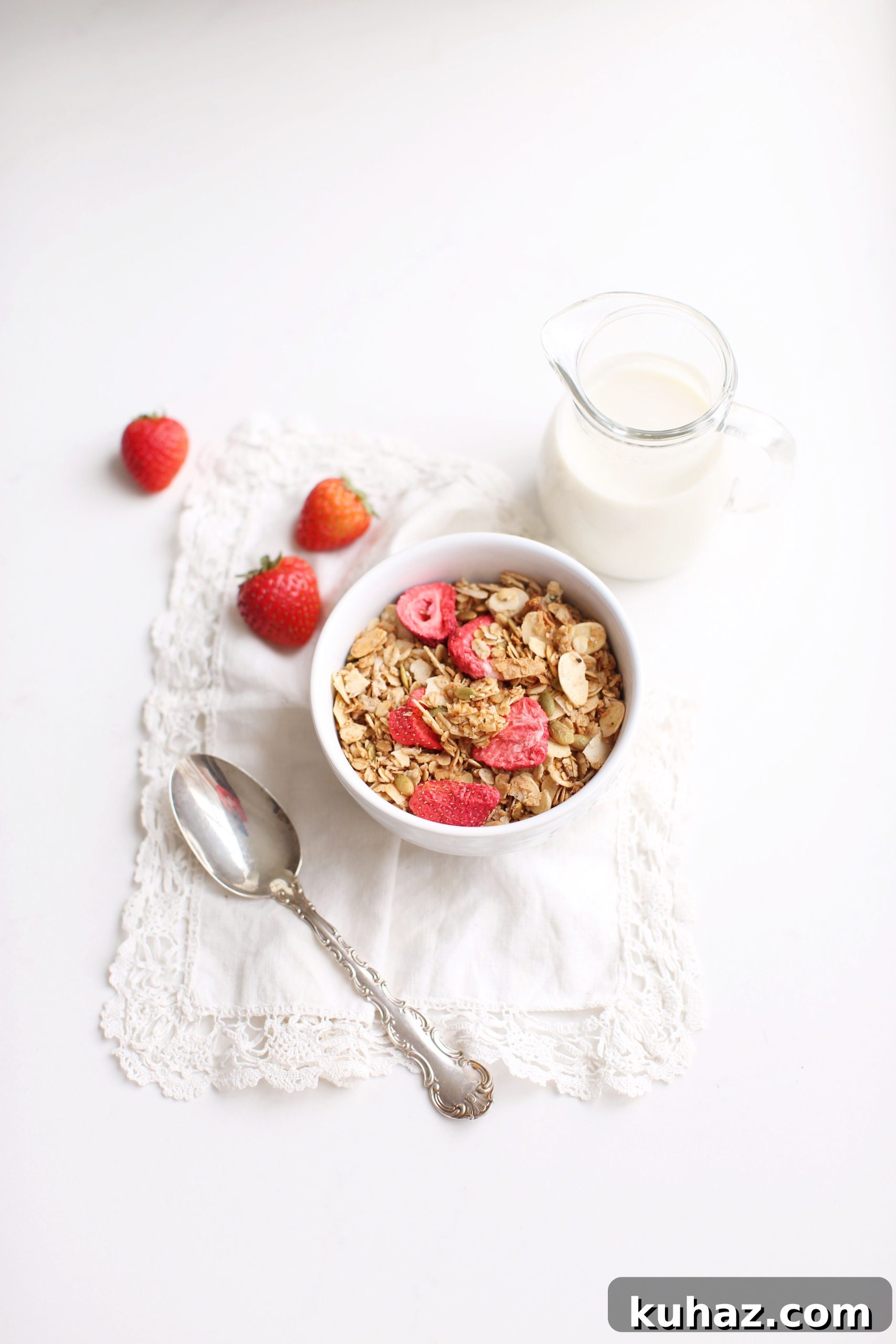 Strawberry Coconut Granola, Gluten-Free Vegan 3 Strawberry Coconut Granola