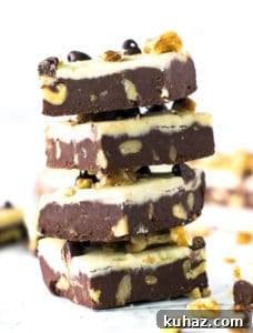 10 minute Double chocolate walnut fudge