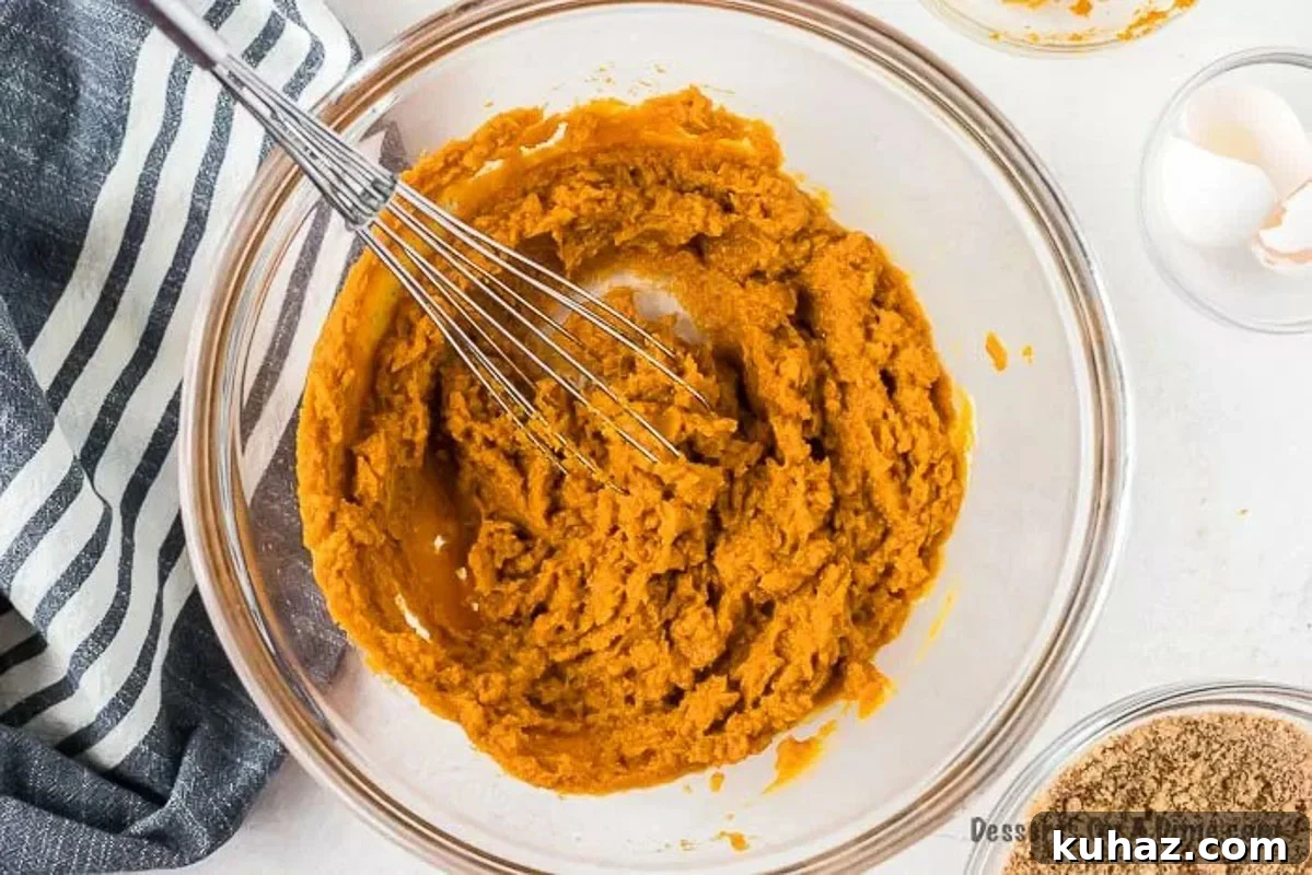 Classic Creamy Pumpkin Pie with Flaky Crust 5 Mix with pumpkin puree