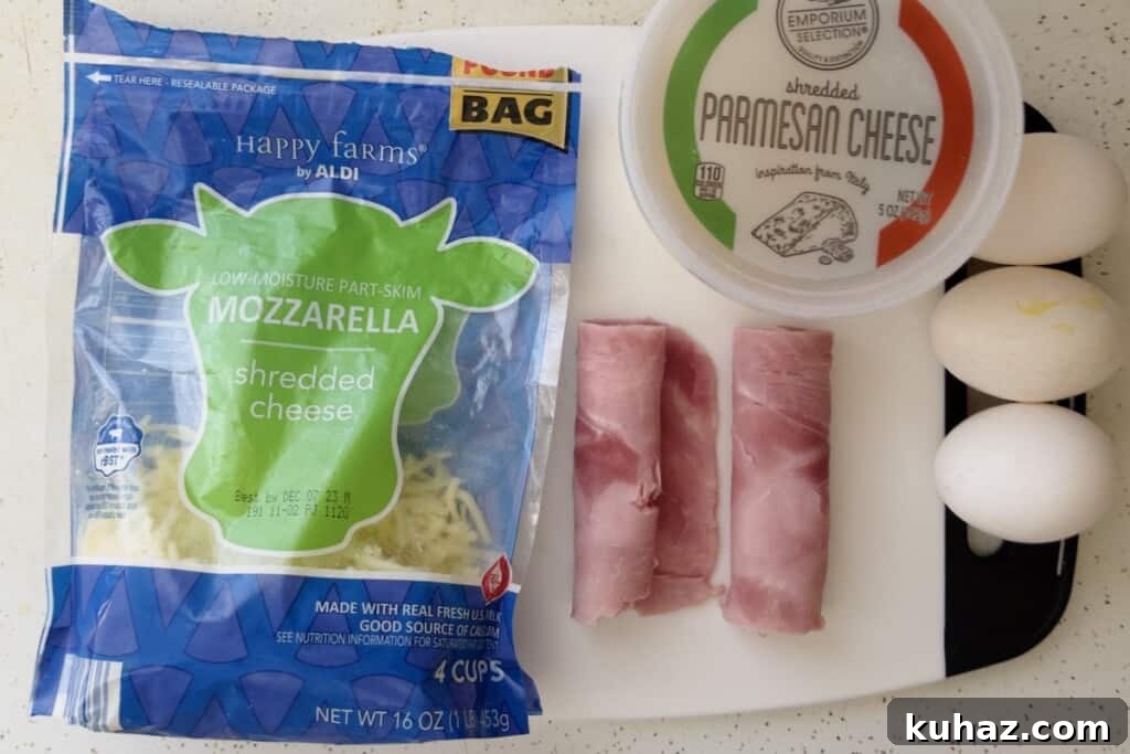 Air Fryer Ham and Cheese Omelet 3 ingredients needed for ham and cheese air fryer omelet