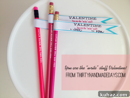 valentinescard1 You are the write stuff pencil Valentine card