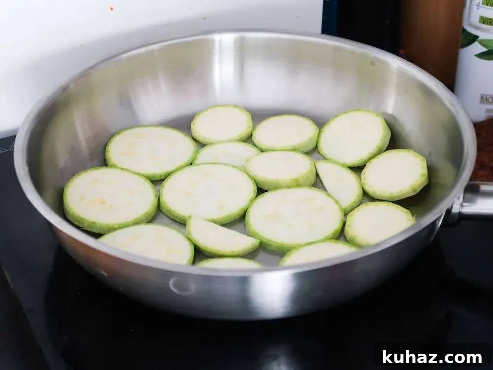 Sautéed zucchini for dip