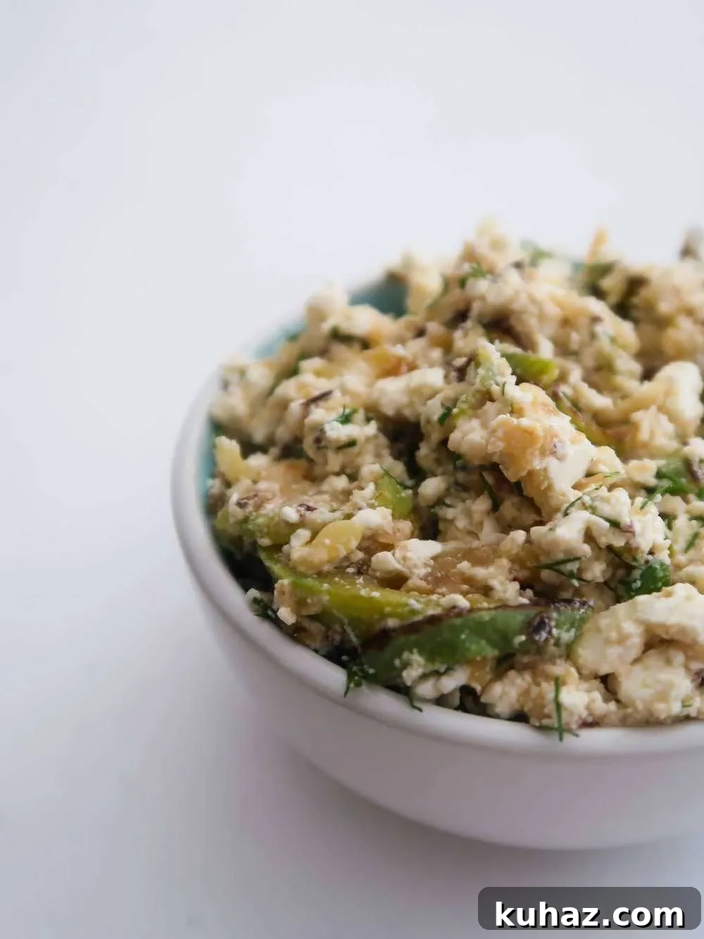 Zucchini and feta dip close-up