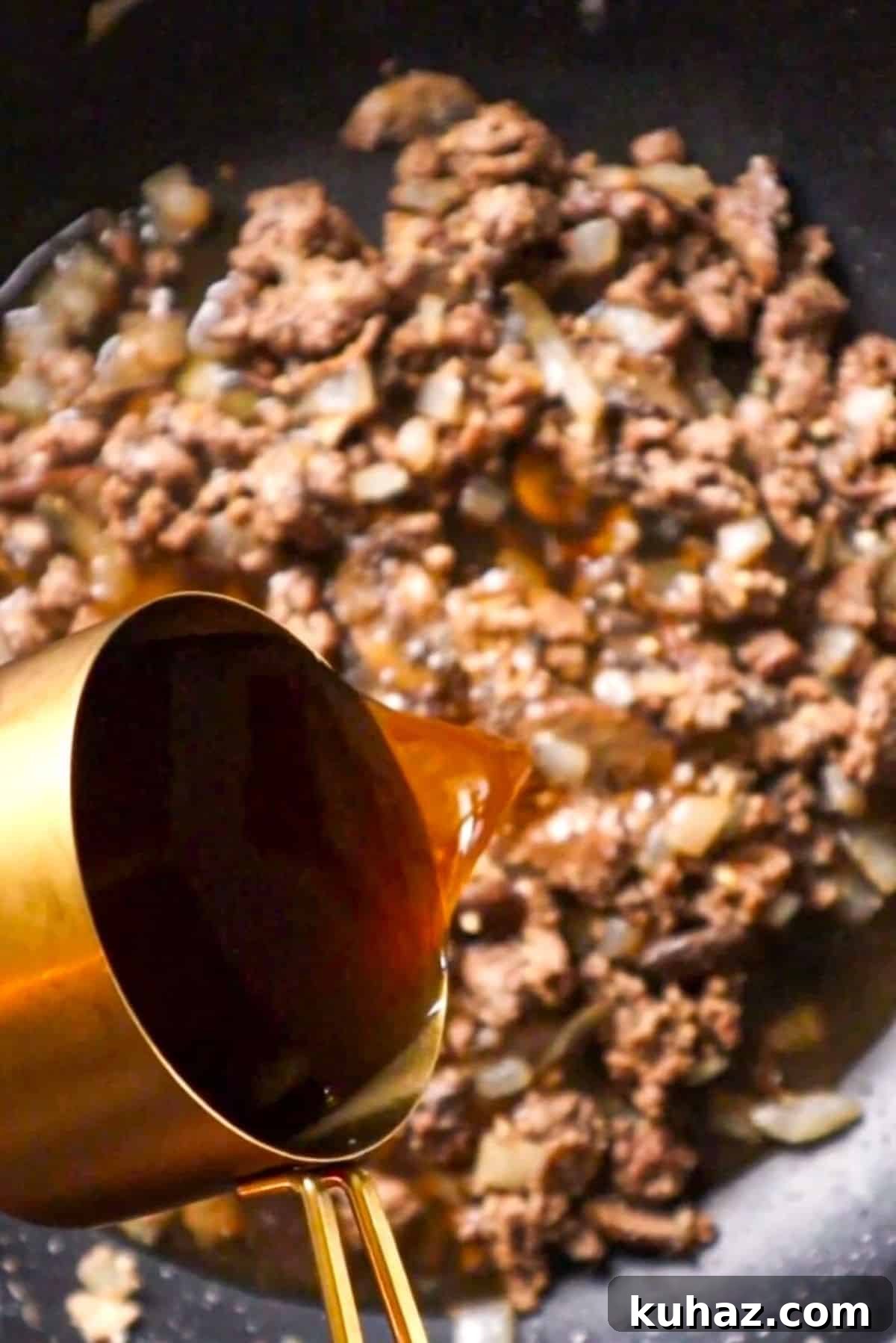 ground beef and broth