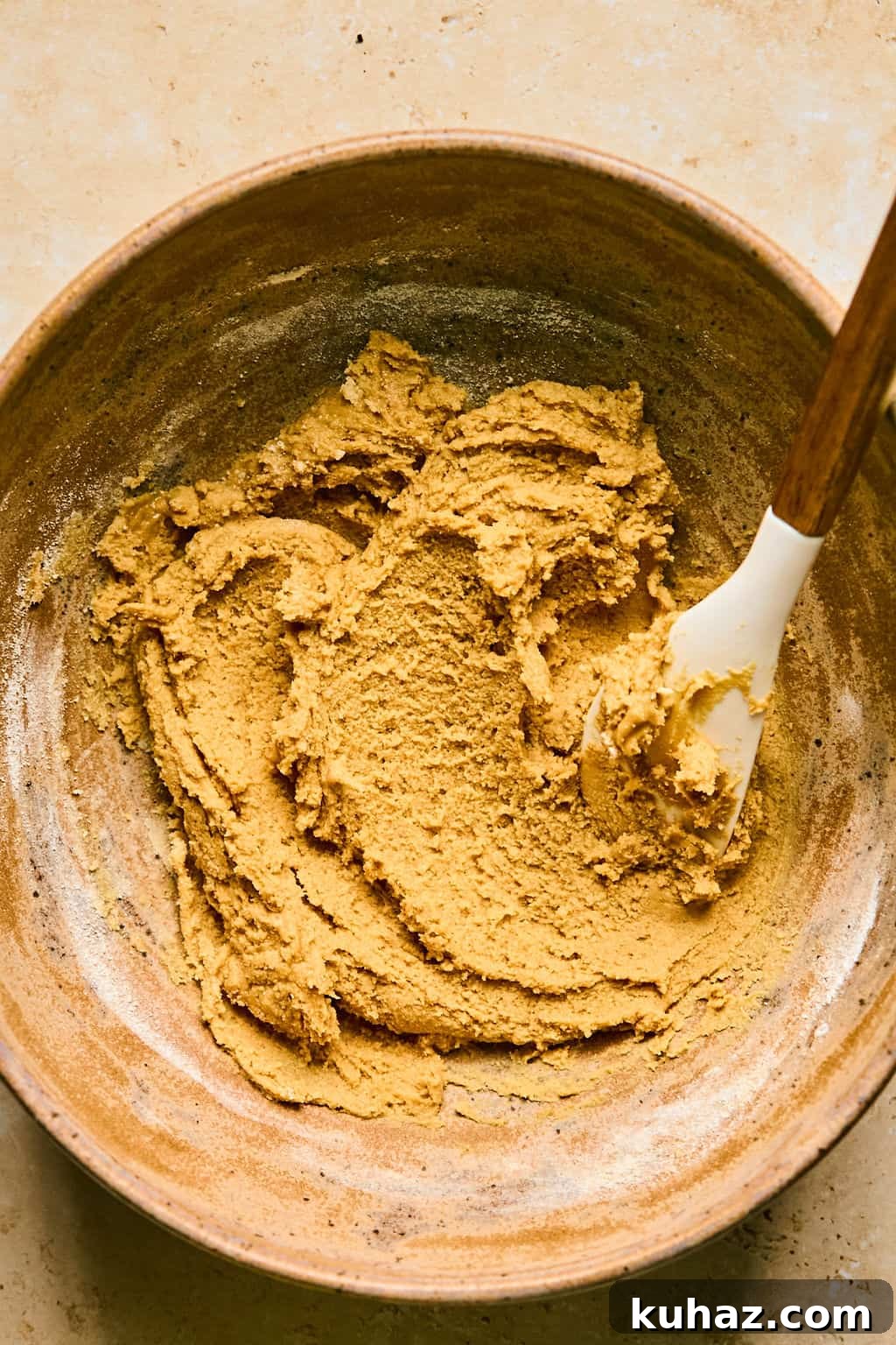 peanut butter reeses egg dough in a bowl.