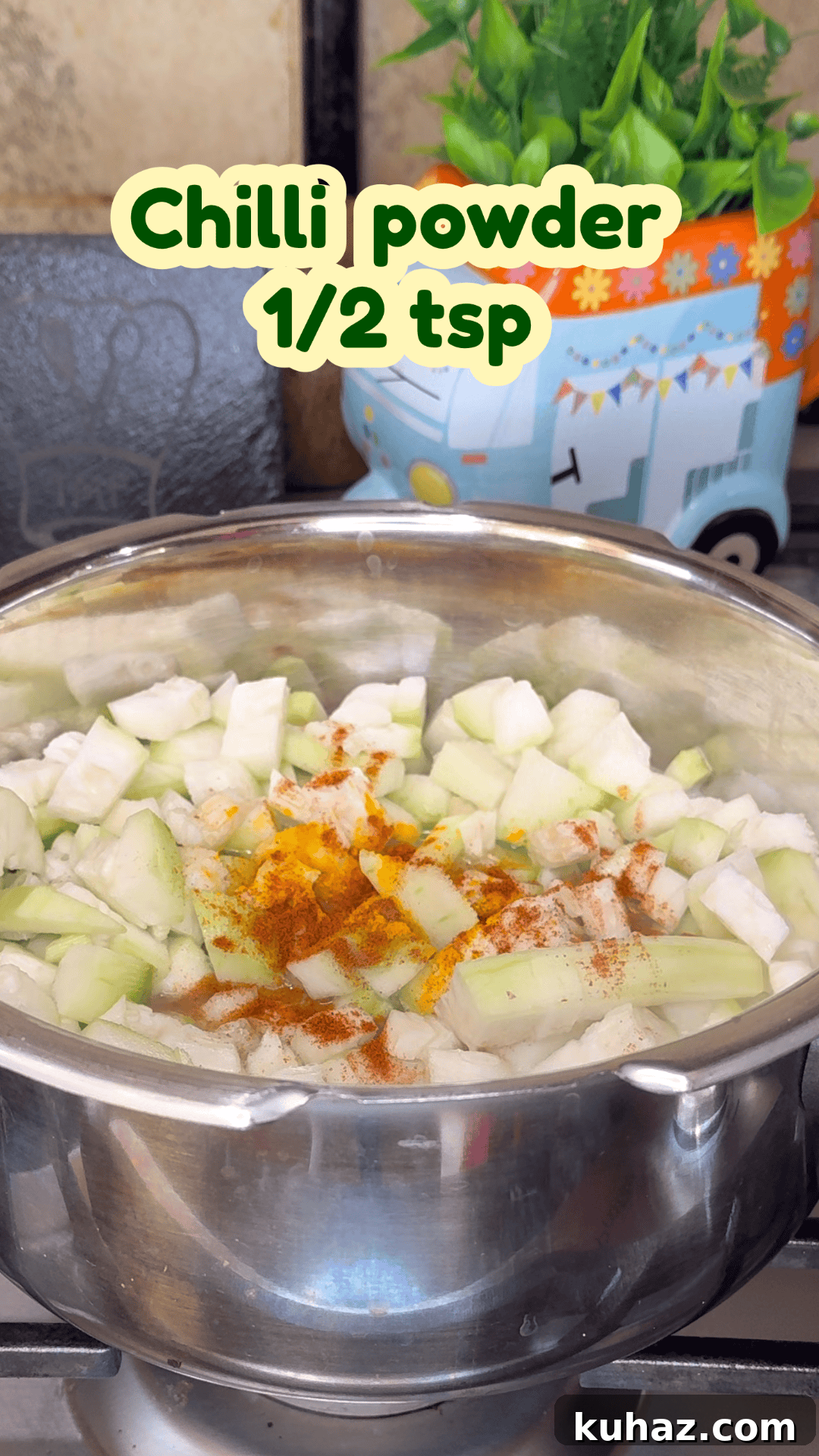 Add turmeric powder