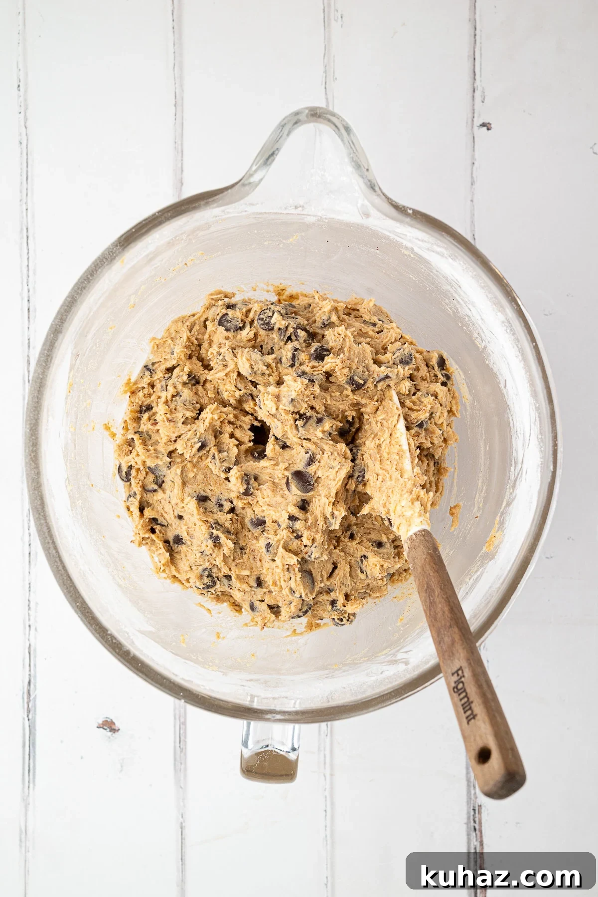 Thick, Chewy Chocolate Chip Cookies Recipe 7 healthy chocolate chip cookie dough with chocolate chips in a stand mixer bowl