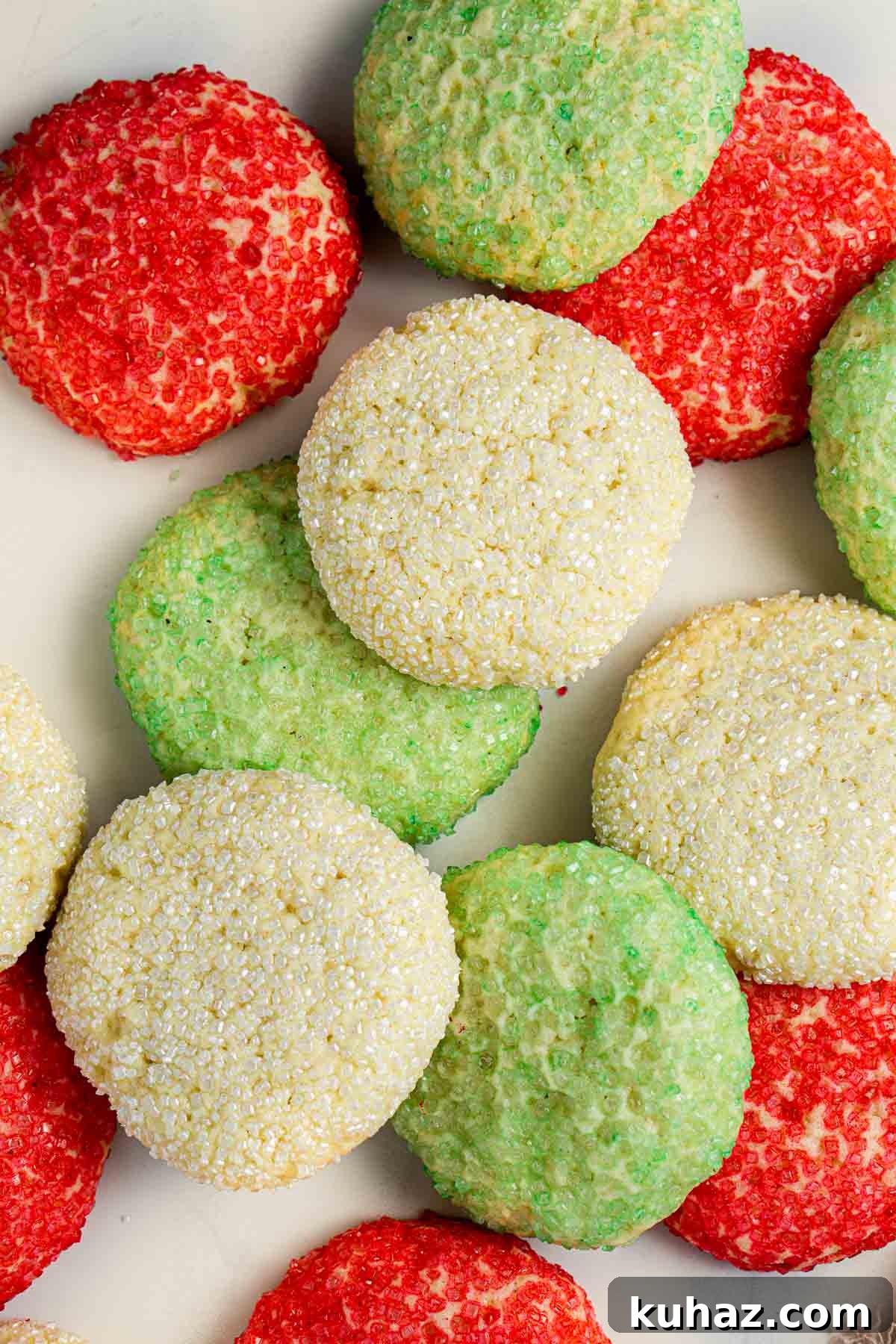 Sparkling Christmas Sugar Cookies Recipe 4 Sparkle sugar-coated cookies close up