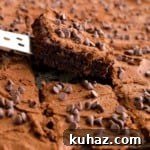 Chocolate Chocolate Chip Sheet Cake - large slice