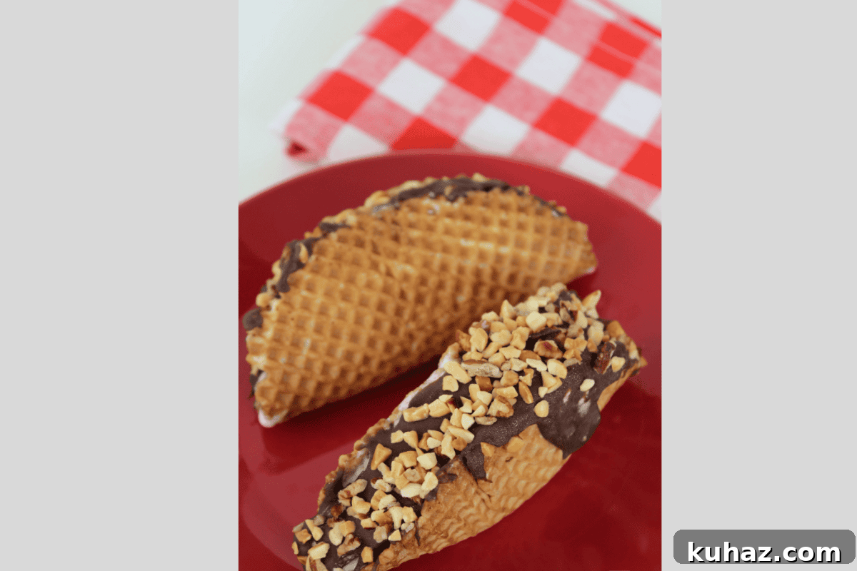 Copycat Choco Taco Recipe: Homemade Ice Cream Tacos 5 Finished choco tacos ready to serve.