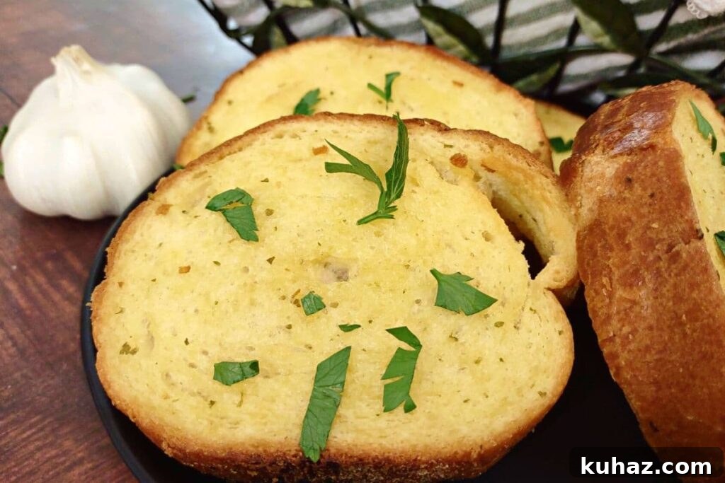 Air Fryer Frozen Texas Toast: Crispy in Minutes 3 frozen texas toast cooked in the air fryer with parsley on top