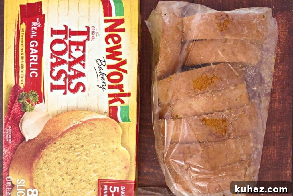 Air Fryer Frozen Texas Toast: Crispy in Minutes 4 new york bakery frozen texas toast next to box