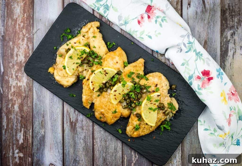 17 Authentic Italian Dinner Recipes Even Nonna Will Love 17 Chicken Piccata served over pasta, garnished with lemon slices, capers, and parsley.