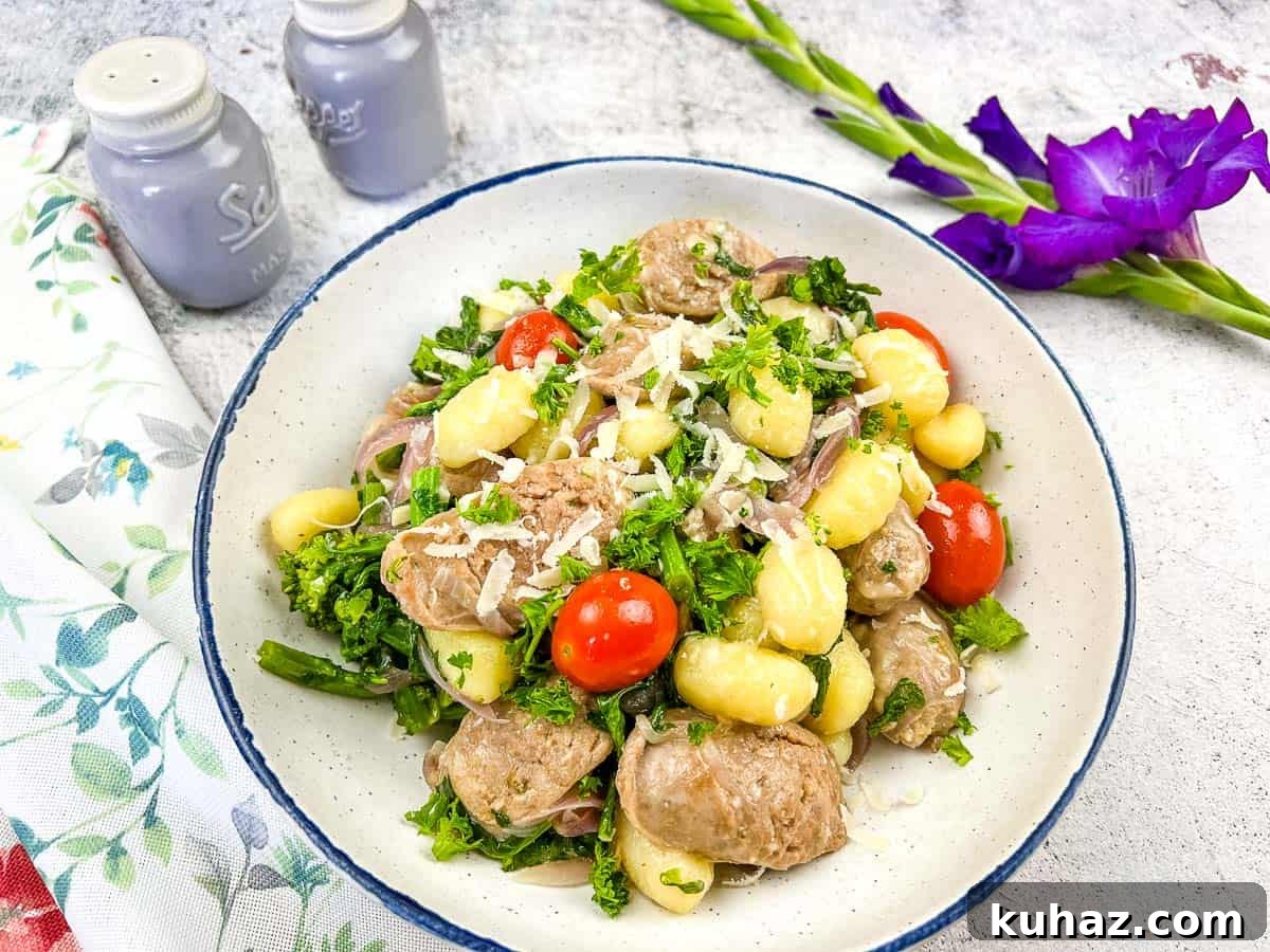 17 Authentic Italian Dinner Recipes Even Nonna Will Love 18 A bowl of Skillet Gnocchi with Sausage & Broccoli Rabe.