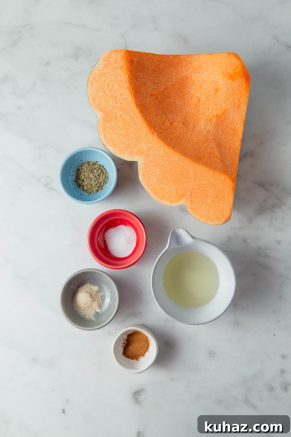 ingredients for air fryer pumpkin.