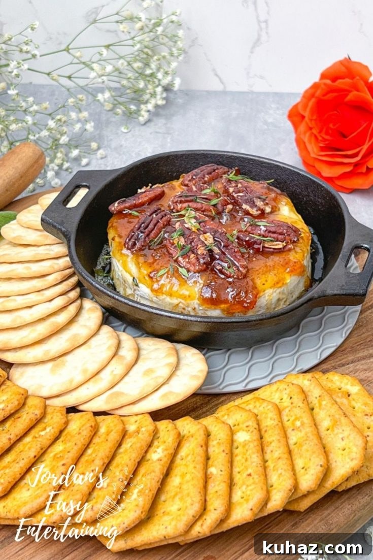 Baked brie with fig jam and pecans