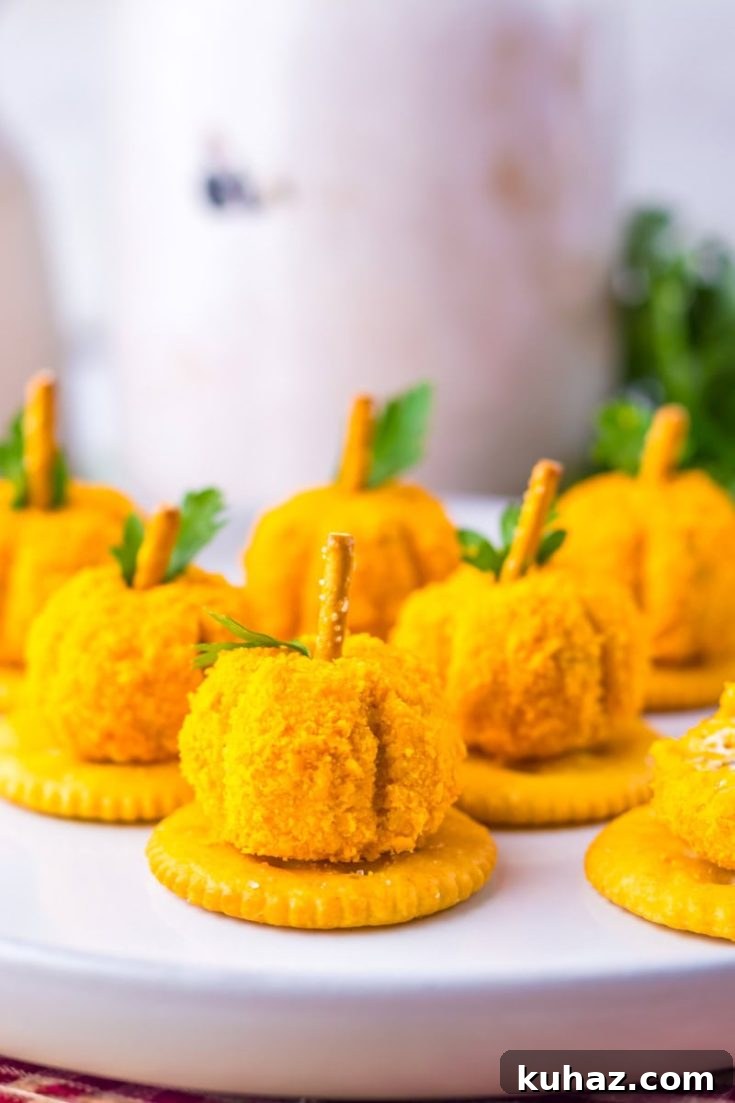 Mini pumpkin cheese balls