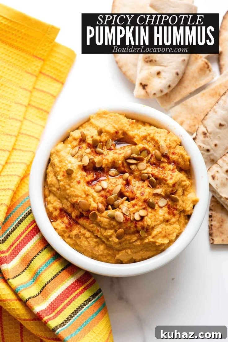 Spicy chipotle pumpkin hummus