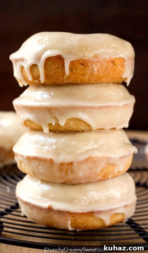 Fluffy Baked Donuts with Maple Glaze