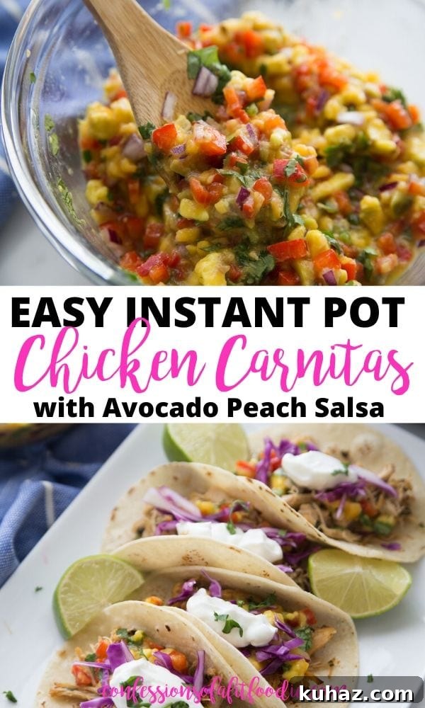 Instant Pot Chicken Carnitas with Avocado Peach Salsa Recipe 7 img 9171 11