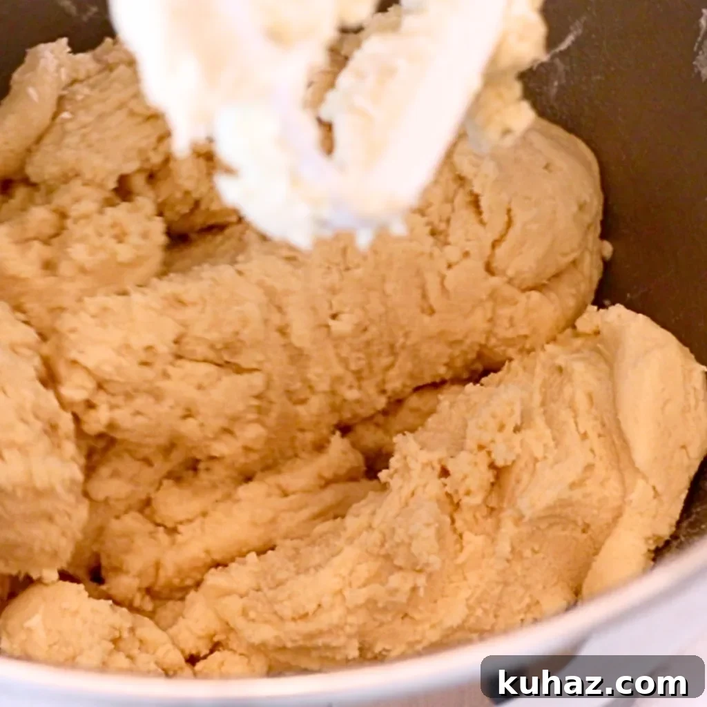 Buttery Classic Shortbread Cookies Recipe 11 shortbread cookie dough in a mixing bowl