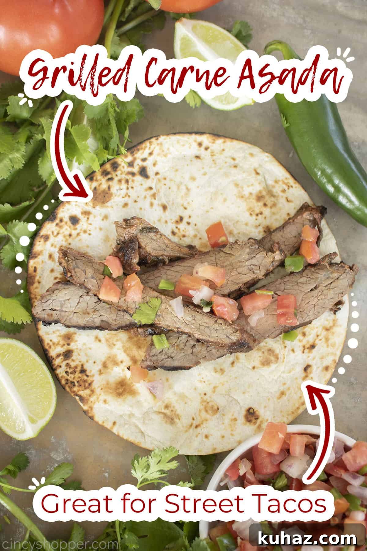 Authentic Grilled Carne Asada Recipe 16 Text on image Grilled Carne Asada
