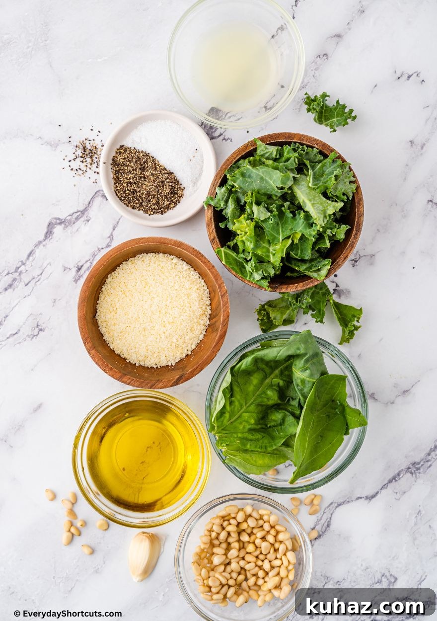 Ingredients for pesto
